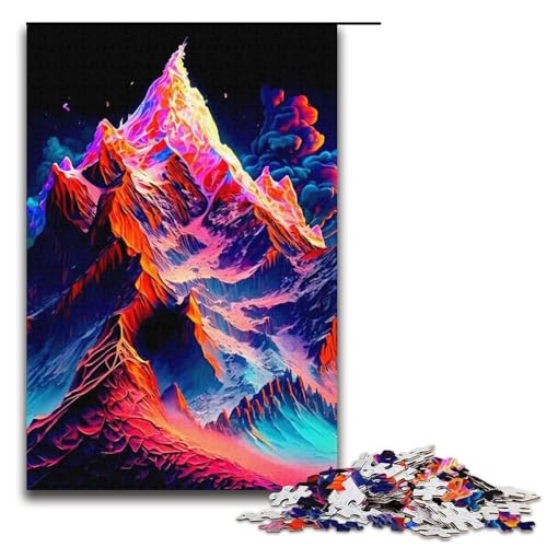 1000-teiliges Puzzle für Erwachsene, farbenfrohes Berg-Lernspielzeug, lustiges Puzzle, Größe 38 x 26 cm von LLONGKT