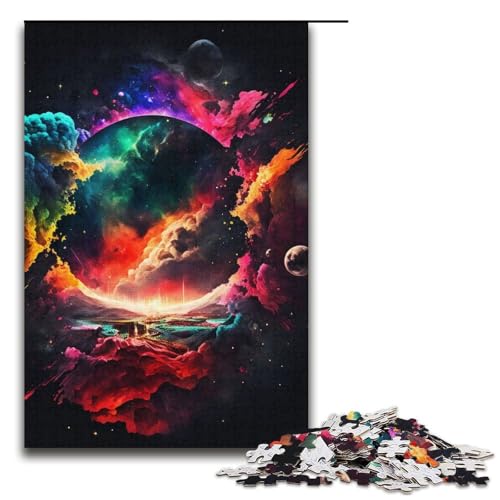 1000-teiliges Puzzle für Erwachsene, farbenfrohes Universum, Malen, Lernen, Lernspielzeug, lustiges Puzzle, Größe 38 x 26 cm 1000-teiliges Puzzle für Erwachsene, farbenfrohes Universum, Malen, Lernen, Lernspielzeug, lustiges Puzzle, Größe 38 x 26 cm von LLONGKT
