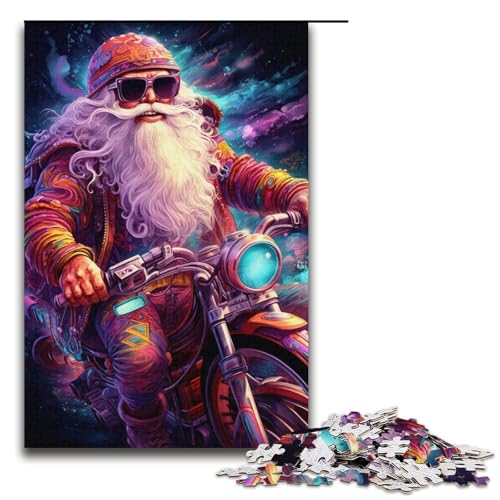 1000-teiliges Puzzle für Erwachsene, farbenfrohes Weihnachtsmann-Denkspiel, einzigartiges Geburtstagsspiel (Größe 38 x 26 cm) von LLONGKT