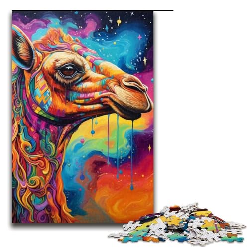 1000-teiliges Puzzle für Erwachsene, farbiges Capybara-Puzzle für Erwachsene, Holzpuzzle, Lernspiel, Größe 50 x 75 cm von LLONGKT