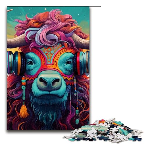 1000-teiliges Puzzle für Erwachsene, farbiges Yak-Puzzle für Erwachsene, Holzpuzzle für Familienspaß und Spieleabend, Größe 50 x 75 cm 1000-teiliges Puzzle für Erwachsene, farbiges Yak-Puzzle für Erwachsene, Holzpuzzle für Familienspaß und Spieleabend, Größe 50 x 75 cm von LLONGKT