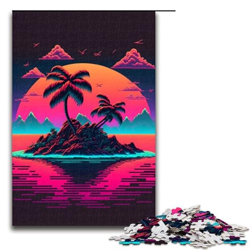 1000-teiliges Puzzle für Erwachsene, kleines tropisches Insel-Puzzle für Erwachsene, schwieriges und herausforderndes Holzpuzzle, Größe 50 x 75 cm 1000-teiliges Puzzle für Erwachsene, kleines tropisches Insel-Puzzle für Erwachsene, schwieriges und herausforderndes Holzpuzzle, Größe 50 x 75 cm von LLONGKT
