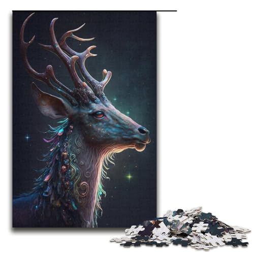 1000-teiliges Puzzle für Erwachsene, magische Giraffe, Lernspielzeug, Geburtstagsgeschenk, Geschenke, Wandkunst (Größe 38 x 26 cm) von LLONGKT