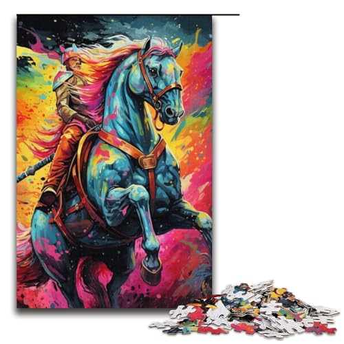 1000-teiliges Puzzle für Erwachsene, psychedelische Bunte Pferde, Quizspiel zum Stressabbau, schwierige Herausforderung, Größe 38 x 26 cm 1000-teiliges Puzzle für Erwachsene, psychedelische Bunte Pferde, Quizspiel zum Stressabbau, schwierige Herausforderung, Größe 38 x 26 cm von LLONGKT
