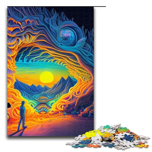 1000-teiliges Puzzle für Erwachsene, psychedelisches Lernpuzzle für Jugendliche ab 14 Jahren, Größe 50 x 75 cm von LLONGKT