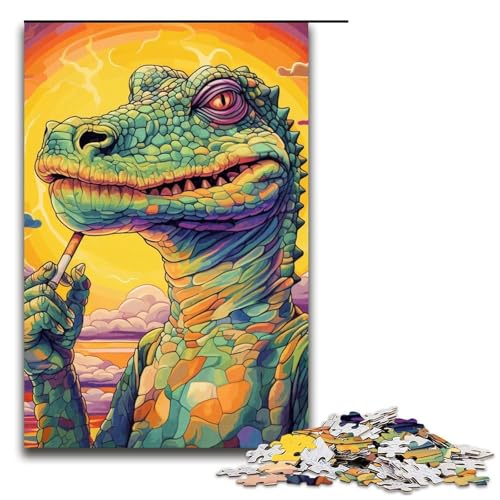 1000-teiliges Puzzle für Erwachsene, psychedelisches Nilkrokodil-Quizspiel, Stressabbau, schwierige Herausforderung, Größe 50 x 75 cm von LLONGKT