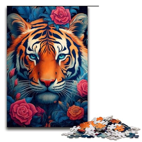 1000-teiliges Puzzle für Erwachsene, schönes Tiger-Quizspiel, Stressabbau, schwierige Herausforderung, Größe 50 x 75 cm von LLONGKT