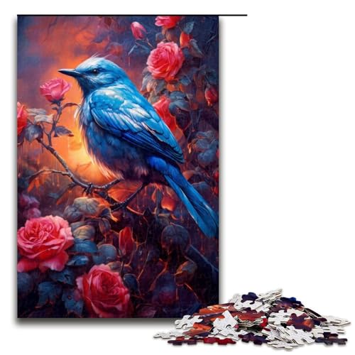 1000-teiliges Puzzle für Erwachsene, süßer Kleiner Blauer Vogel, Holzpuzzle, Lernspielzeug, Größe 50 x 75 cm 1000-teiliges Puzzle für Erwachsene, süßer Kleiner Blauer Vogel, Holzpuzzle, Lernspielzeug, Größe 50 x 75 cm von LLONGKT