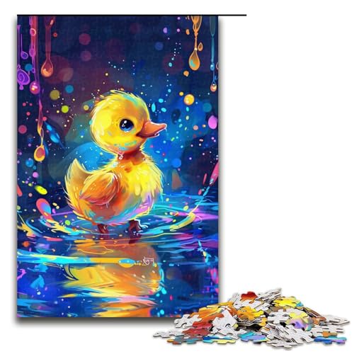 1000-teiliges Puzzle für Erwachsene, süßes kleines gelbes Enten-Puzzle für Teenager, tolles Geschenk für Erwachsene (Größe 50 x 75 cm) von LLONGKT