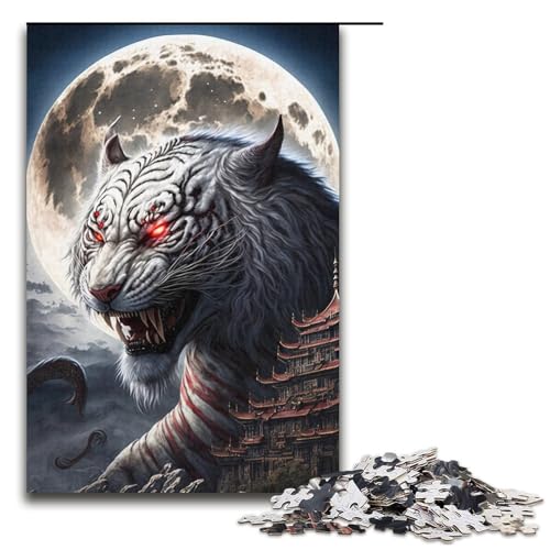 1000-teiliges Puzzle für Erwachsene, weißer Tiger, Lernspiel, Herausforderungsspielzeug, Lernspiel für Geburtstag, Weihnachten, Größe 38 x 26 cm 1000-teiliges Puzzle für Erwachsene, weißer Tiger, Lernspiel, Herausforderungsspielzeug, Lernspiel für Geburtstag, Weihnachten, Größe 38 x 26 cm von LLONGKT