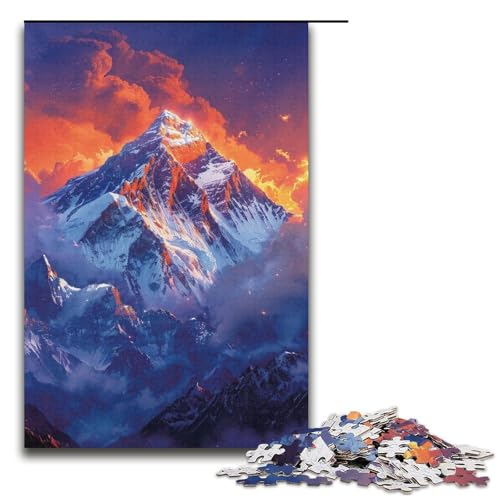 1000-teiliges Puzzle für Erwachsene, wunderschöne Berge, Denksport-Puzzle, Künstlersammlung, bildende Kunst (Größe 38 x 26 cm) von LLONGKT