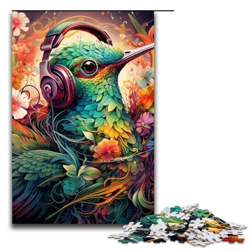 1000-teiliges Puzzle für Erwachsene mit Buntem Kolibri-Motiv, präzise geschnitten, ganze Familie, Größe 50 x 75 cm 1000-teiliges Puzzle für Erwachsene mit Buntem Kolibri-Motiv, präzise geschnitten, ganze Familie, Größe 50 x 75 cm von LLONGKT
