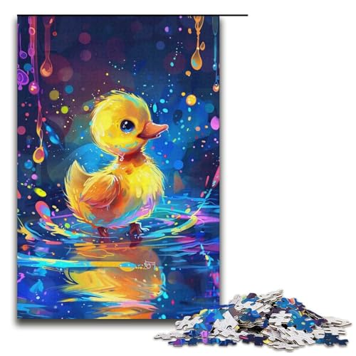 1000-teiliges Puzzle für Erwachsene: Süße kleine gelbe Ente. Das präzise geschnittene Puzzle eignet ganze Familie (Größe 38 x 26 cm). von LLONGKT