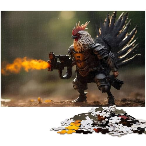 1000-teiliges Puzzle für Erwachsene. Tolles Quizspiel zum Thema Militärhahn. Anspruchsvoll, Aber unterhaltsam und humorvoll. Größe: 38 x 26 cm von LLONGKT