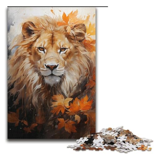 1000-teiliges Puzzle mit Aquarell-Löwen-Motiv, Papppuzzle für Erwachsene, lustiges Geschenk (Größe 38 x 26 cm) von LLONGKT