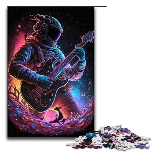 1000-teiliges Puzzle mit Astronautengitarrenmotiv, Holzpuzzle, pädagogisches Spielzeug zum Stressabbau, Größe 50 x 75 cm 1000-teiliges Puzzle mit Astronautengitarrenmotiv, Holzpuzzle, pädagogisches Spielzeug zum Stressabbau, Größe 50 x 75 cm von LLONGKT