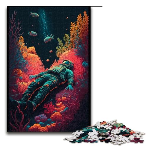 1000-teiliges Puzzle mit Astronautenmotiv, Holzpuzzle für Erwachsene, Lernspiel, Größe 50 x 75 cm 1000-teiliges Puzzle mit Astronautenmotiv, Holzpuzzle für Erwachsene, Lernspiel, Größe 50 x 75 cm von LLONGKT
