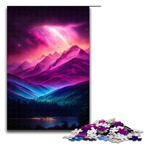 1000-teiliges Puzzle mit Berglandschaft, Holzpuzzle, Lernspielzeug, Familienspiele, Größe 50 x 75 cm 1000-teiliges Puzzle mit Berglandschaft, Holzpuzzle, Lernspielzeug, Familienspiele, Größe 50 x 75 cm von LLONGKT