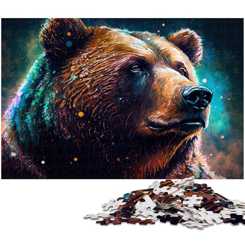 1000-teiliges Puzzle mit Buntem Braunbärenmotiv für Erwachsene, präzise geschnittenes Puzzle, geeignet für Paare, für Teenager ab 14 Jahren, Größe 38 x 26 cm 1000-teiliges Puzzle mit Buntem Braunbärenmotiv für Erwachsene, präzise geschnittenes Puzzle, geeignet für Paare, für Teenager ab 14 Jahren, Größe 38 x 26 cm von LLONGKT