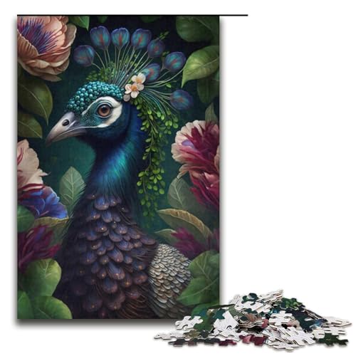 1000-teiliges Puzzle mit Dschungelpfauenmotiv, Papppuzzle, pädagogisches Spielzeug zum Stressabbau, Größe 38 x 26 cm 1000-teiliges Puzzle mit Dschungelpfauenmotiv, Papppuzzle, pädagogisches Spielzeug zum Stressabbau, Größe 38 x 26 cm von LLONGKT