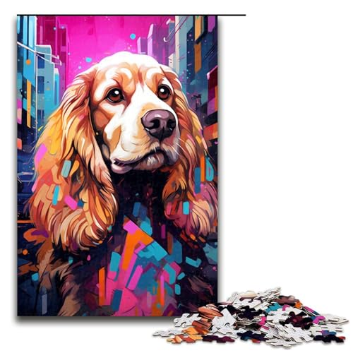 1000-teiliges Puzzle mit Hundemotiv, Holzpuzzle für Teenager, (Größe 50 x 75 cm) von LLONGKT