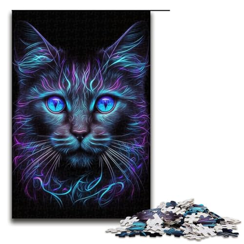 1000-teiliges Puzzle mit Katzengesicht, für Holzpuzzles, pädagogisches Spielzeug zum Stressabbau, Größe 50 x 75 cm 1000-teiliges Puzzle mit Katzengesicht, für Holzpuzzles, pädagogisches Spielzeug zum Stressabbau, Größe 50 x 75 cm von LLONGKT