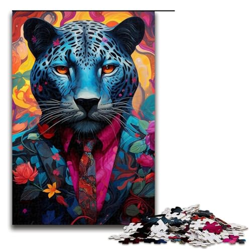 1000-teiliges Puzzle mit Leopardenmuster, Puzzle aus Holz, Lernspielzeug, Größe 50 x 75 cm 1000-teiliges Puzzle mit Leopardenmuster, Puzzle aus Holz, Lernspielzeug, Größe 50 x 75 cm von LLONGKT