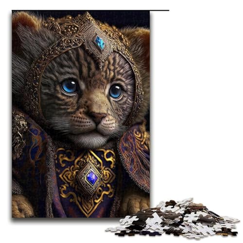 1000-teiliges Puzzle mit Löwenmotiv, Holzpuzzle, Lernspielzeug, Familienspiele, Größe 50 x 75 cm von LLONGKT
