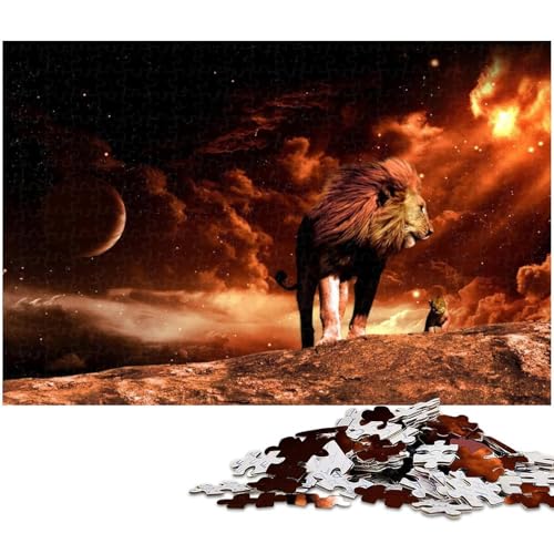 1000-teiliges Puzzle mit Löwenmotiv, für Teenager, aus Pappe, als Heimdekoration, Spielzeug, Größe 38 x 26 cm 1000-teiliges Puzzle mit Löwenmotiv, für Teenager, aus Pappe, als Heimdekoration, Spielzeug, Größe 38 x 26 cm von LLONGKT