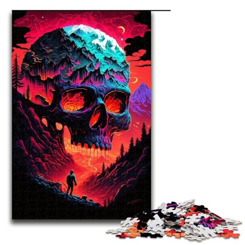 1000-teiliges Puzzle mit Neon-Totenkopf-Puzzle für Erwachsene, Holzpuzzle, anspruchsvolles Spiel, Größe 50 x 75 cm 1000-teiliges Puzzle mit Neon-Totenkopf-Puzzle für Erwachsene, Holzpuzzle, anspruchsvolles Spiel, Größe 50 x 75 cm von LLONGKT