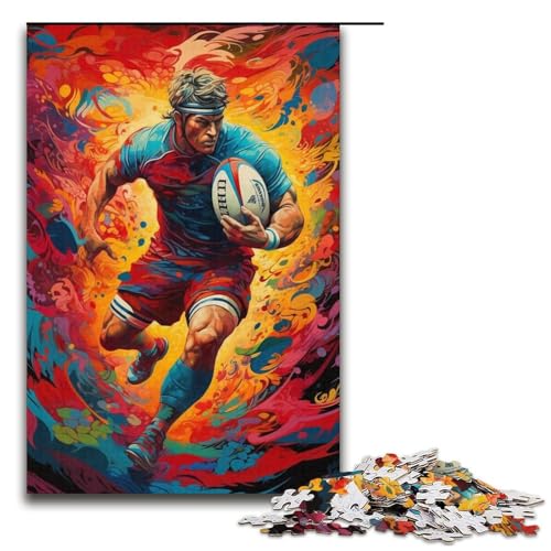 1000-teiliges Puzzle mit Rugby-Spieler-Puzzle, Karton, Lernspielzeug, Größe 38 x 26 cm von LLONGKT