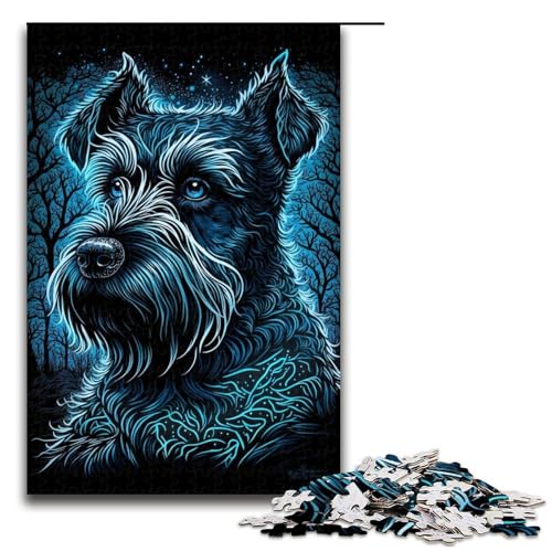 1000-teiliges Puzzle mit Standardschnauzer-Motiv, Holzpuzzle, pädagogisches Spielzeug zum Stressabbau, Größe 50 x 75 cm 1000-teiliges Puzzle mit Standardschnauzer-Motiv, Holzpuzzle, pädagogisches Spielzeug zum Stressabbau, Größe 50 x 75 cm von LLONGKT