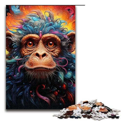 1000-teiliges Puzzle mit Tiergorillas, Holzpuzzle, pädagogisches Spielzeug zum Stressabbau, Größe 50 x 75 cm 1000-teiliges Puzzle mit Tiergorillas, Holzpuzzle, pädagogisches Spielzeug zum Stressabbau, Größe 50 x 75 cm von LLONGKT