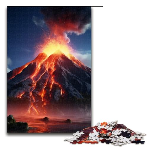 1000-teiliges Puzzle mit Vulkanausbruch, Holzpuzzle, Lernspielzeug, Größe 50 x 75 cm 1000-teiliges Puzzle mit Vulkanausbruch, Holzpuzzle, Lernspielzeug, Größe 50 x 75 cm von LLONGKT