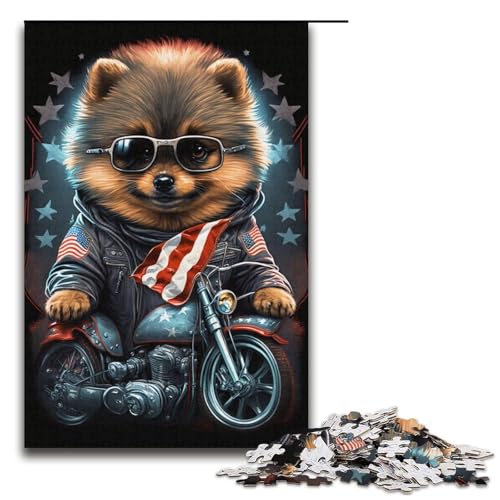 1000-teiliges Puzzle mit Zwergspitz für Papppuzzles, pädagogisches Spielzeug zum Stressabbau, Größe 38 x 26 cm von LLONGKT