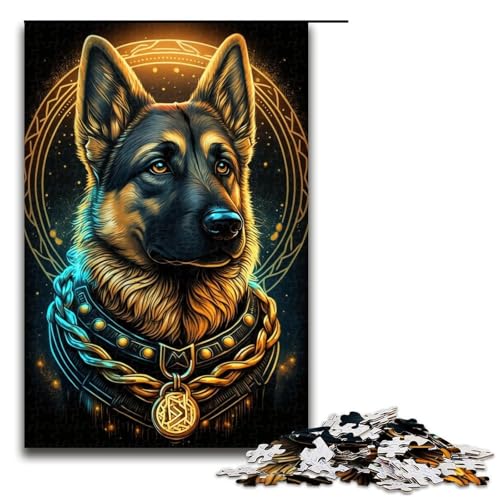 1000-teiliges Puzzle mit deutschem Schäferhund, Holzpuzzle, pädagogisches Spielzeug zum Stressabbau, Größe 50 x 75 cm 1000-teiliges Puzzle mit deutschem Schäferhund, Holzpuzzle, pädagogisches Spielzeug zum Stressabbau, Größe 50 x 75 cm von LLONGKT