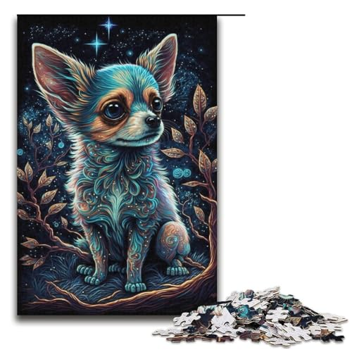 1000-teiliges Puzzle mit dunklem Chihuahua, für Erwachsene, Herausforderung für die Gehirnintelligenz, süchtig machendes Spielzeug, Größe 38 x 26 cm 1000-teiliges Puzzle mit dunklem Chihuahua, für Erwachsene, Herausforderung für die Gehirnintelligenz, süchtig machendes Spielzeug, Größe 38 x 26 cm von LLONGKT