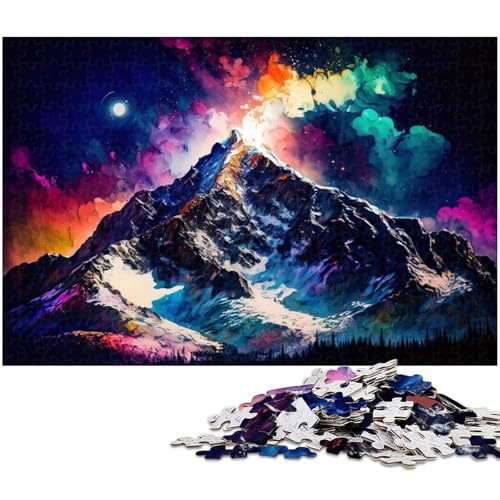 1000-teiliges Puzzle mit farbenfrohen verschneiten Bergen für Erwachsene und Teenager – Holzpuzzle zur Heimdekoration, Größe 50 x 75 cm 1000-teiliges Puzzle mit farbenfrohen verschneiten Bergen für Erwachsene und Teenager – Holzpuzzle zur Heimdekoration, Größe 50 x 75 cm von LLONGKT