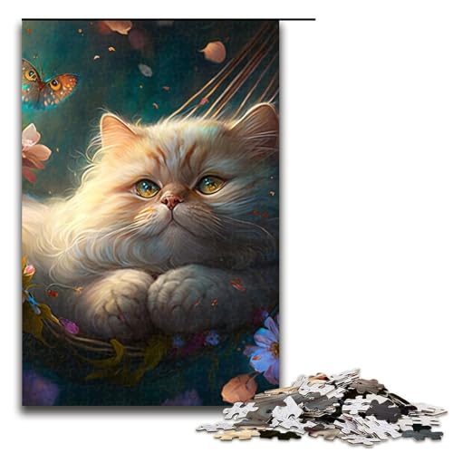 1000-teiliges Puzzle mit schöner Perserkatze, Holzpuzzle, pädagogisches Spielzeug zum Stressabbau, Größe 50 x 75 cm 1000-teiliges Puzzle mit schöner Perserkatze, Holzpuzzle, pädagogisches Spielzeug zum Stressabbau, Größe 50 x 75 cm von LLONGKT