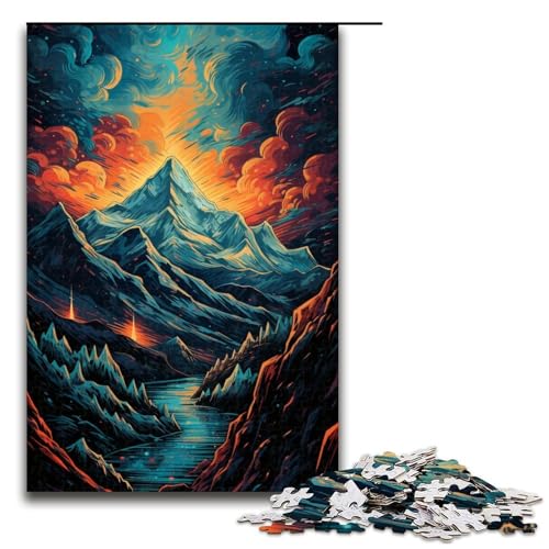 1000-teiliges Puzzle zum Thema Berg-Everest für Teenager, Holzpuzzle, Familienaktivität (Größe 50 x 75 cm) von LLONGKT