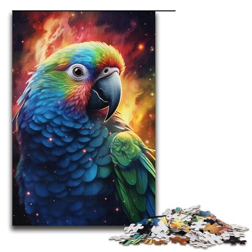 1000-teiliges Puzzlespiel „Bunter Papagei“, Papppuzzle für Erwachsene, Familienspaß (Größe 38 x 26 cm) von LLONGKT