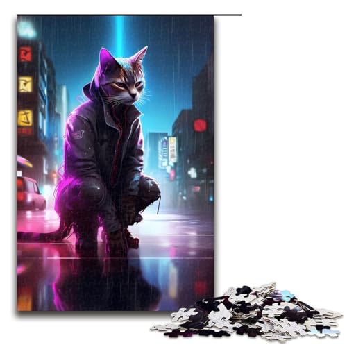 1000-teiliges Puzzlespiel „Cat Neon Art“ für Erwachsene, Holzpuzzle, Lernspiel, Herausforderungsspielzeug, Größe 50 x 75 cm 1000-teiliges Puzzlespiel „Cat Neon Art“ für Erwachsene, Holzpuzzle, Lernspiel, Herausforderungsspielzeug, Größe 50 x 75 cm von LLONGKT