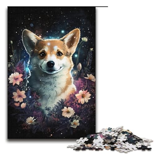 1000-teiliges Puzzlespiel „Corgi mit Blume“, Puzzle für Erwachsene, Papppuzzle, Familienspiele, Weihnachts- und Geburtstagsgeschenke, Größe 38 x 26 cm 1000-teiliges Puzzlespiel „Corgi mit Blume“, Puzzle für Erwachsene, Papppuzzle, Familienspiele, Weihnachts- und Geburtstagsgeschenke, Größe 38 x 26 cm von LLONGKT