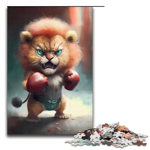 1000-teiliges Puzzlespiel „Wütender Löwenjunges Boxer“, Puzzle für Erwachsene, Papppuzzle, Familienspiele, Weihnachts- und Geburtstagsgeschenke, Größe 38 x 26 cm 1000-teiliges Puzzlespiel „Wütender Löwenjunges Boxer“, Puzzle für Erwachsene, Papppuzzle, Familienspiele, Weihnachts- und Geburtstagsgeschenke, Größe 38 x 26 cm von LLONGKT
