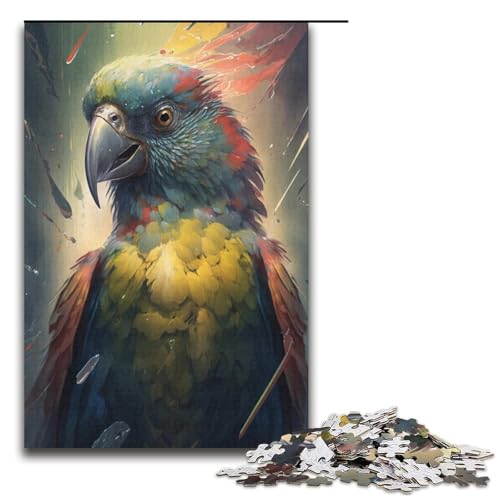 1000-teiliges Puzzlespiel Papagei, Papppuzzle für Erwachsene, Familienspaß (Größe 38 x 26 cm) von LLONGKT