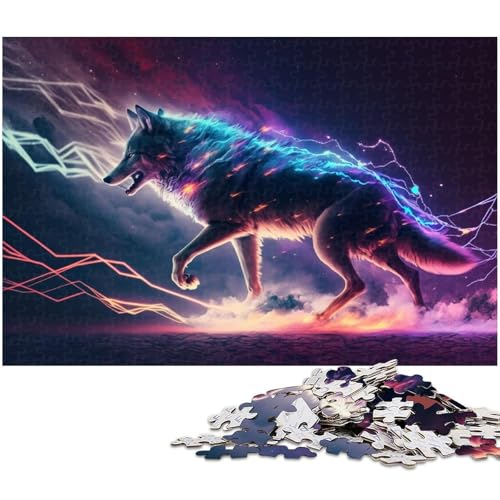 1000-teiliges Puzzlespiel Wolf Puzzles für Erwachsene Holzpuzzle Spielzeug Wanddekoration Größe 50x75cm von LLONGKT