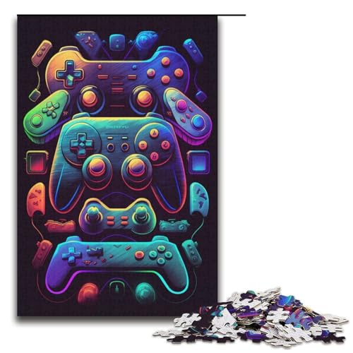 1000-teiliges Puzzlespiel für Erwachsene, Neon-Puzzle, Lernspiele, Wichtelgeschenke für Teenager ab 14 Jahren (Größe 38 x 26 cm) von LLONGKT