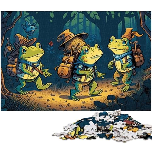 1000-teiliges Reise-Frosch-Puzzle für Erwachsene, Puzzle – anspruchsvolles Spiel, tolles Geschenk, Größe 38 x 26 cm von LLONGKT