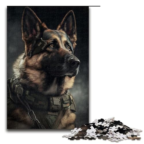1000-teiliges Schäferhund-Krieger-Puzzle für Erwachsene. Das unmögliche Puzzle eignet ganze Familie (Größe 50 x 75 cm) von LLONGKT