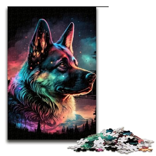 1000-teiliges Schäferhund-Puzzle für Erwachsene, Holzpuzzle, Heimkunstdekor, Größe 50 x 75 cm 1000-teiliges Schäferhund-Puzzle für Erwachsene, Holzpuzzle, Heimkunstdekor, Größe 50 x 75 cm von LLONGKT